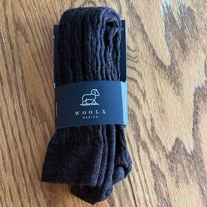 Woolx woman’s knee high socks , size Medium 65% wool chestnut color